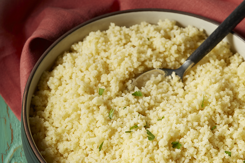 Large serving bowl of couscous