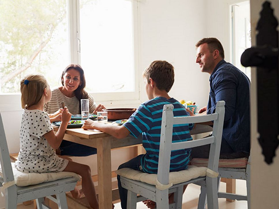 family having dinner