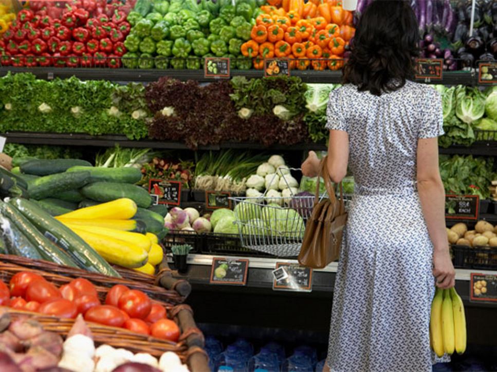 produce aisle of grocery store