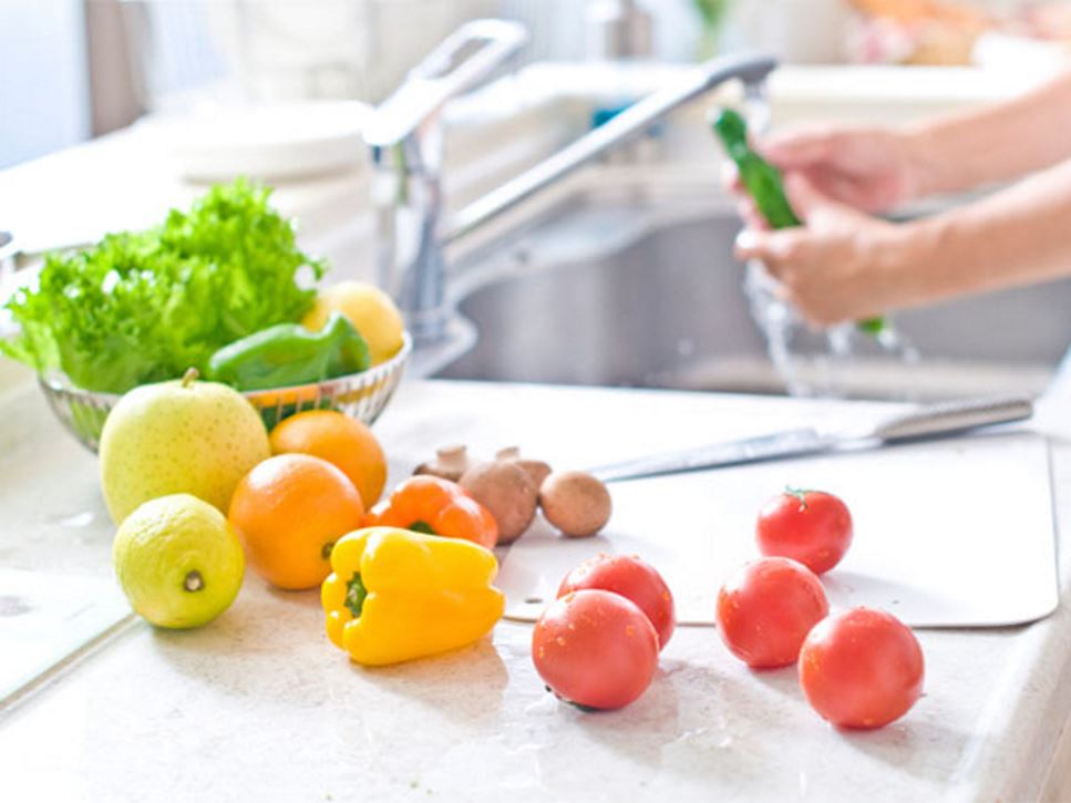 washing vegetables