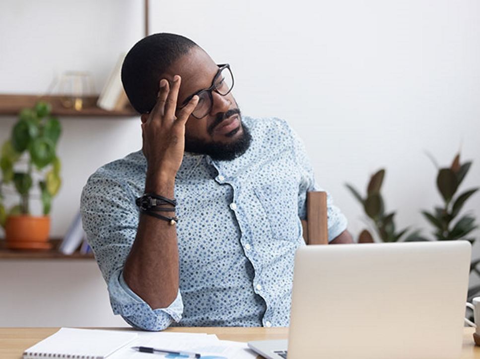 Man Stressed at Work