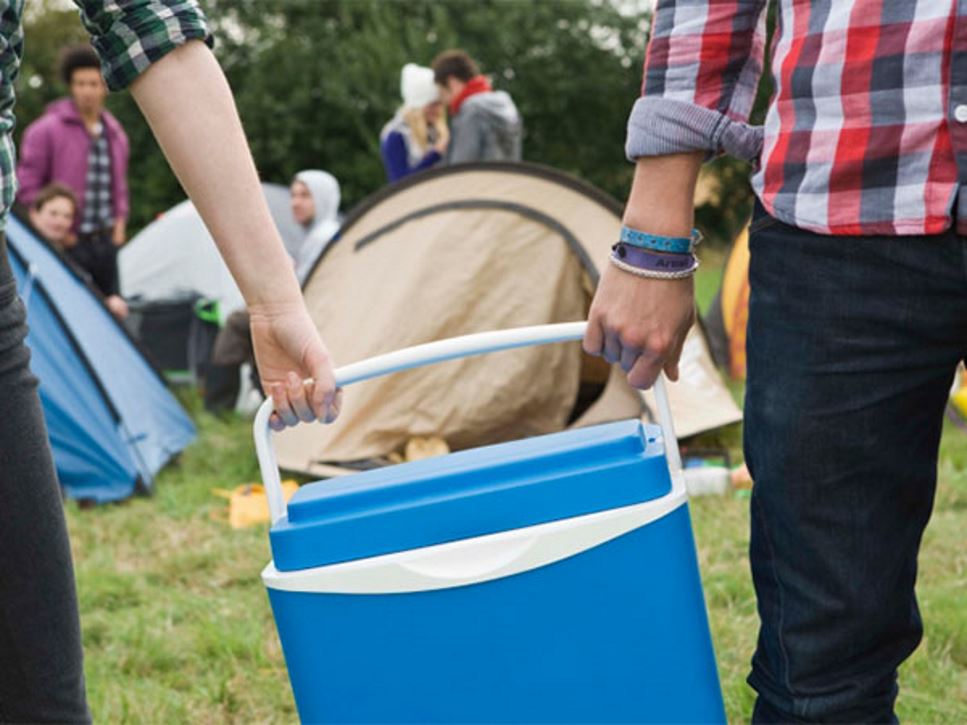 cooler at campsite