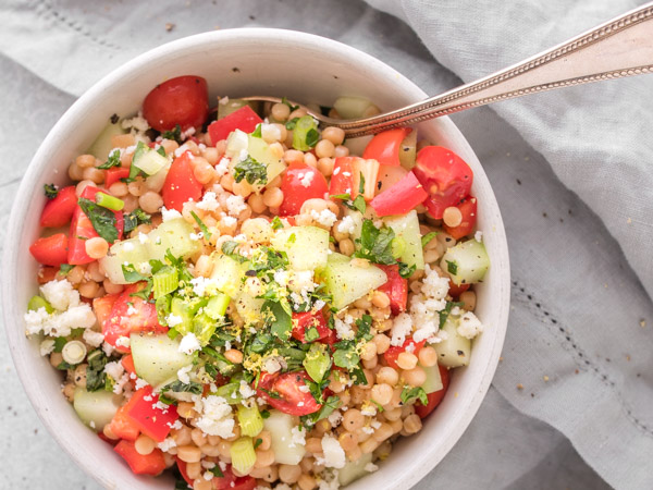Couscous Salad With Minted Cucumber Tomato And Bell Pepper Recipe