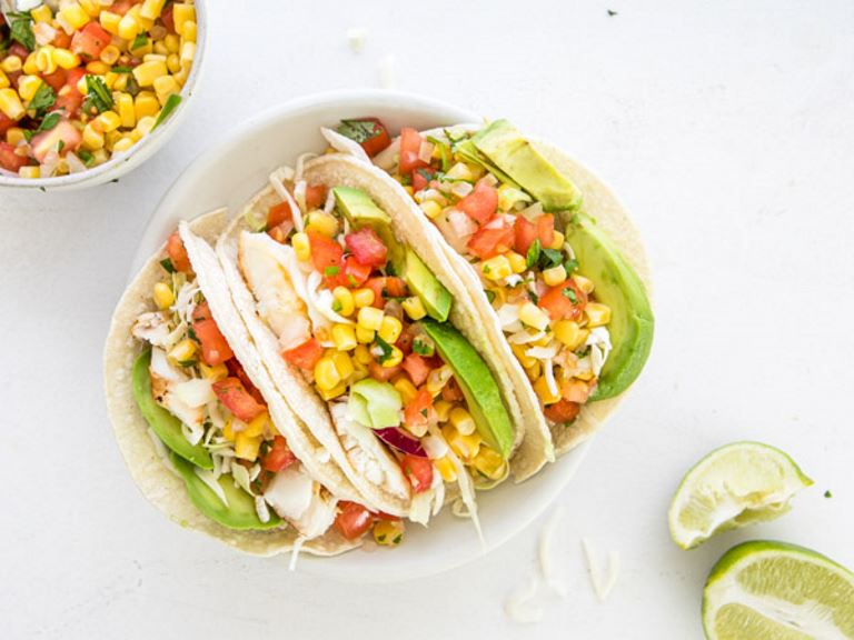 Fish Tacos with Corn salsa