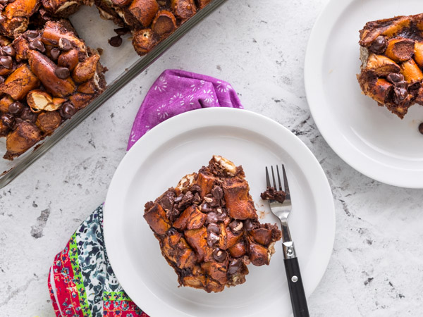 Philly Soft Pretzel Bread Pudding with Chocolate Recipe