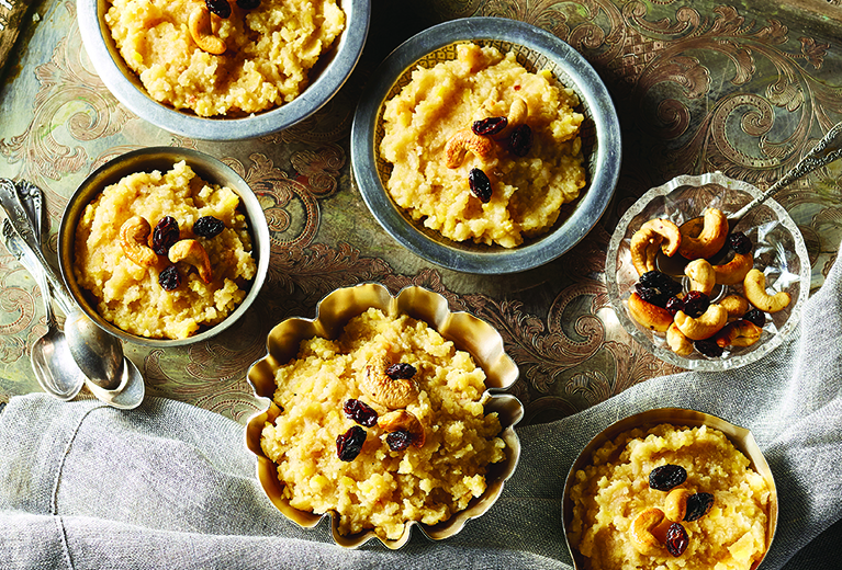 Bowls of spiced rice pudding