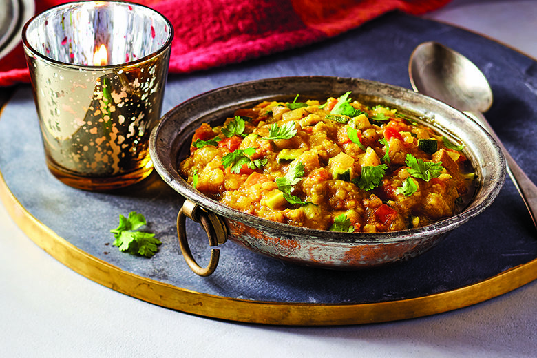 Bowl of spicy lentil stew