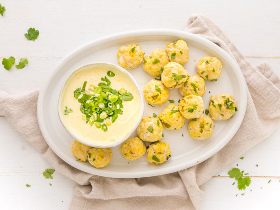 Vietnamese-Style Turkey Meatballs with Yogurt Sauce Recipe