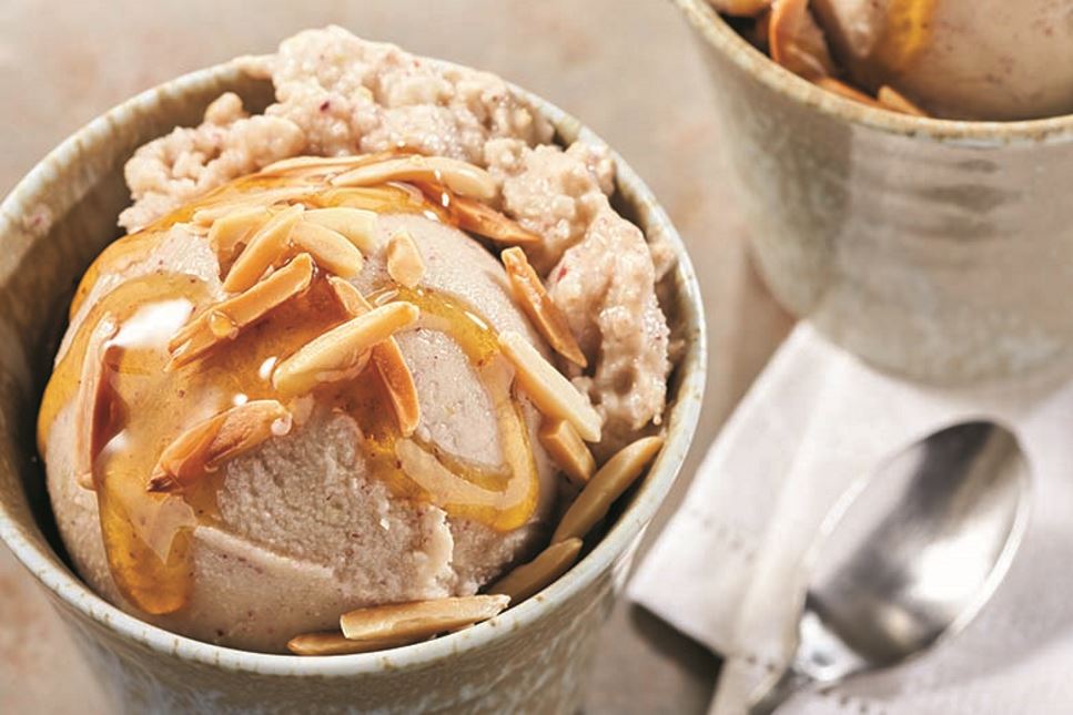 Bowl of Grape Ice Cream